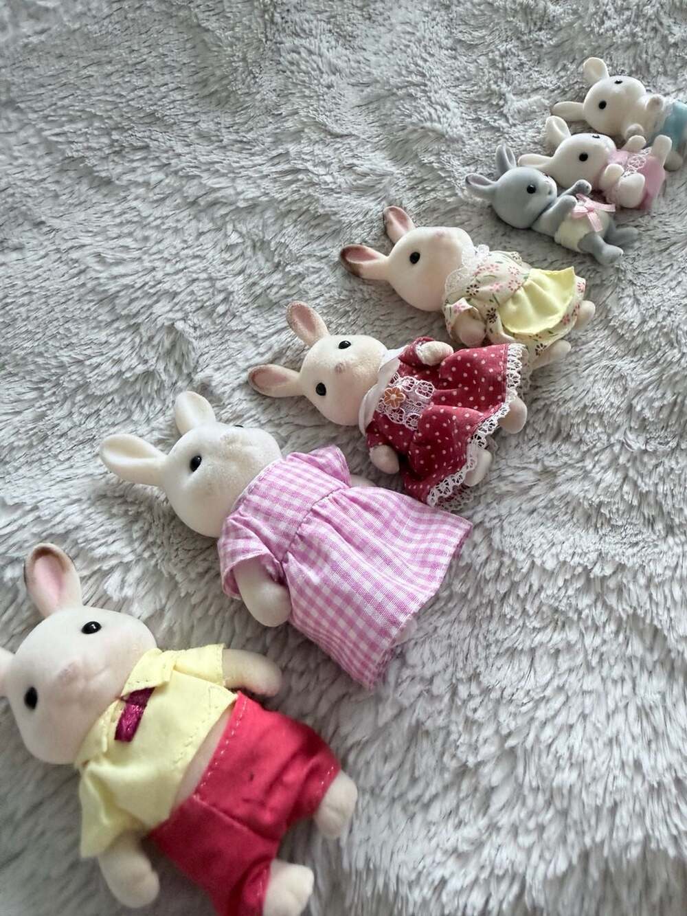 Calico Critters Sylvanian Families Assorted Rabbit Family Figures - Lot of 7